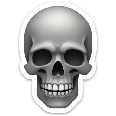 grey long skull sticker