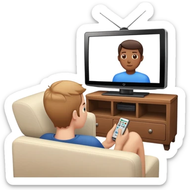 person watching TV sticker