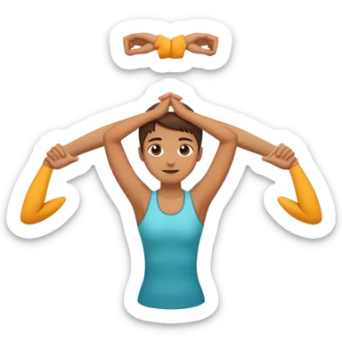 person doing bridge pose, arms extended sticker