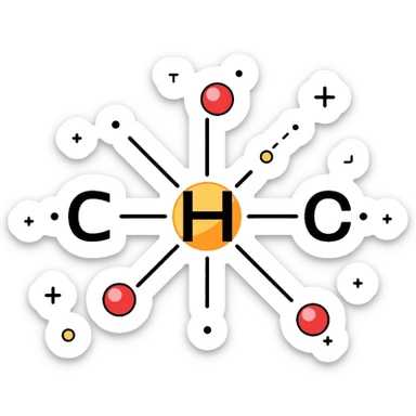 Chemical valency diagram showing electron bonds between atoms sticker
