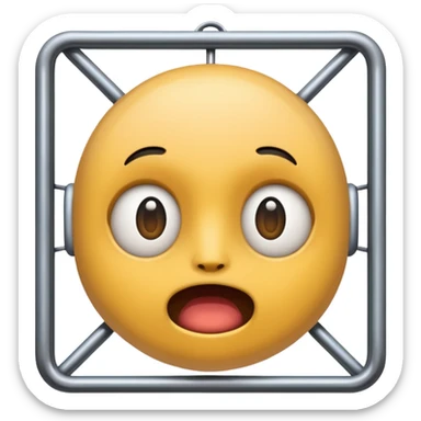 a emjoi face in a cage sticker