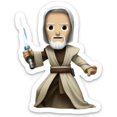 Obi wan kenobi fighting general grievous  sticker