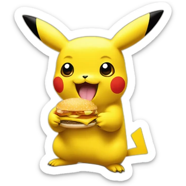 Pikachu eat mc Donald's sticker