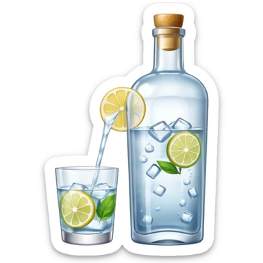 gin tonic with a tonic bottle on the side  sticker