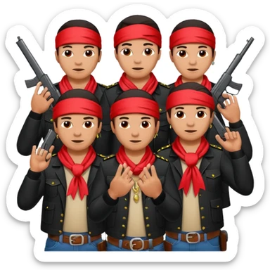 Norteño street gang repping gang signs and guns sticker