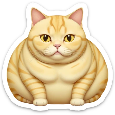 obese yellow american short hair cat very fat fat fat fat fat sticker