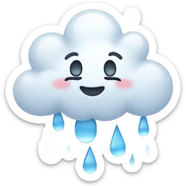 A happy rain cloud saying good morning  sticker