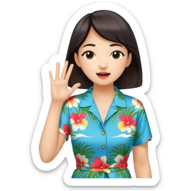들뜬 표정의 20대 한국 여자, 여름 옷차림, 두 손으로 입을 감싸 “괌 가자~” 외치는 포즈. 민트색 배경, 밝고 유쾌한 광고 포스터 느낌,

옷이 더 하와이안 셔츠였음 좋겠어

멀리 있는 사람을 부르는 것처럼 

배경이 바다였음 좋겠어 약간 야자수랑 돌핀도 있고

멀~리 있는 사람을 부르는 손! sticker
