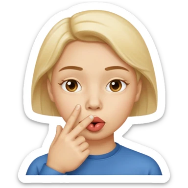 Emoji de hombre con el dedo indice por encima de la boca sticker