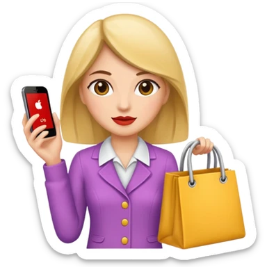 shopaholic woman sticker