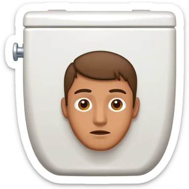 A man’s head in a toilet  sticker