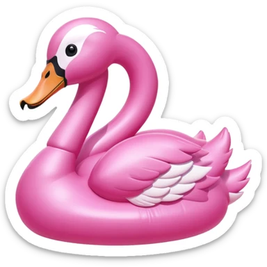 pink swan inflatable sticker