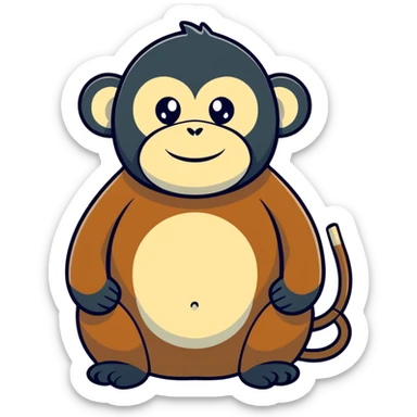 Fat monkey sticker