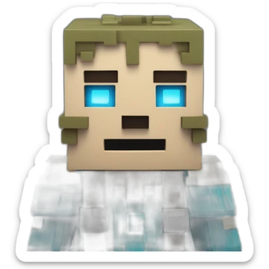 Minecraft warden bleu cube monstre sticker