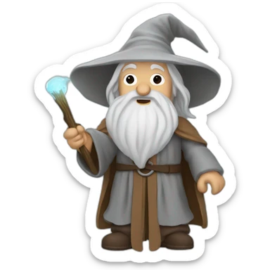 gandalf telling a story sticker