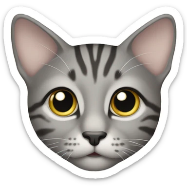gray tabby cat with big eyes sticker
