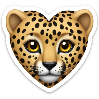 cheetah heart sticker