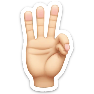 hand with 3 fingers up(thumb, index and pinky) and 2 fingers down(middle, ring) sticker