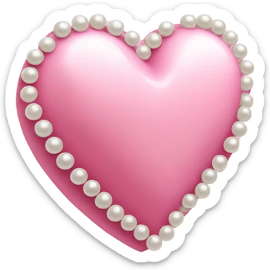 pink heart with pearls on the side sticker