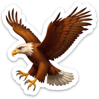 Red headed eagle flying sticker