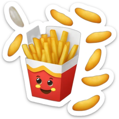 french fry box with croissants sticker