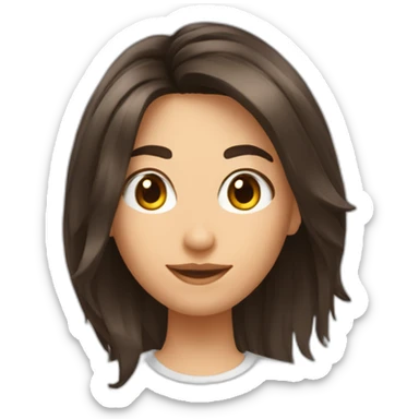 Brune aux cheveux courts qui se prend en selfie sticker