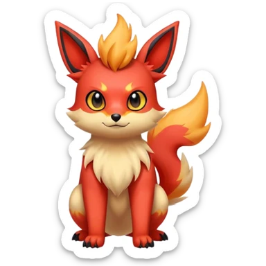 Cool cute edgy kawaii Quilava-Litten-Flareon-animal-creature-hybrid full body sticker
