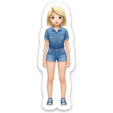 Full body Naked girl showing butt sticker