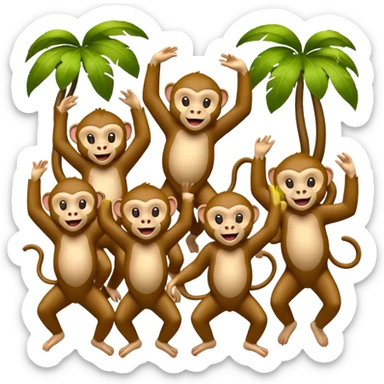 Halay çeken maymunlar sticker