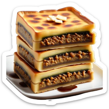 martabak manis-cinematic-realistic-martabak manis-dish-emoji,-depicted-as-a-single,-square-slice-of-sweet,-thick-martabak manis-with-a-rich,-indulgent-filling,-rendered-with-detailed-textures-and-vibrant,-appetizing-lighting sticker