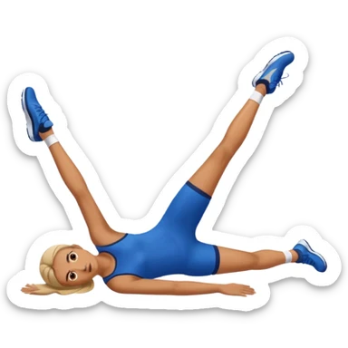 persona estirada suelo con las piernas levantadas deporte sticker