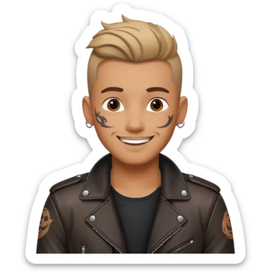 A man in tattoos handsome with flirty smile sticker