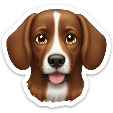 Brown dog floppy ears sticker