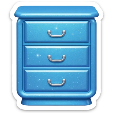 barbie nighstand blue with glitter sticker