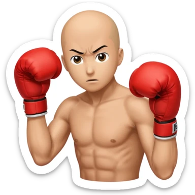 Saitama red hand punch with a boxing glove sticker