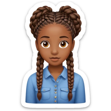 Black girl with braids sticker