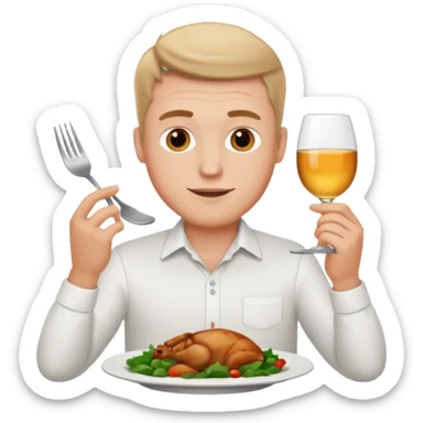 WHITE MAN HAVING DINNER sticker