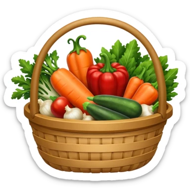 generate an image for vegetables basket without handel sticker