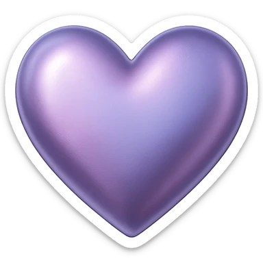 heart with a metallic lavender finish, digital illustration, no background sticker