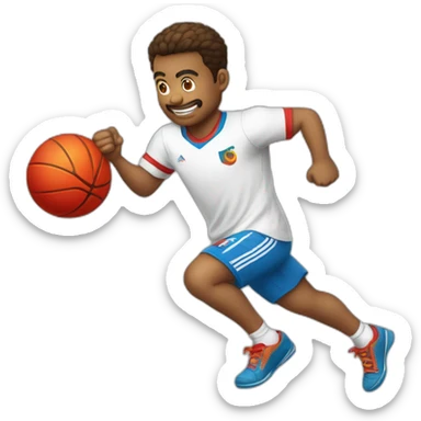 CRIANÇA COM CAMISA VERMELHA E CALÇÃO PRTO JOGANDO BOLA sticker