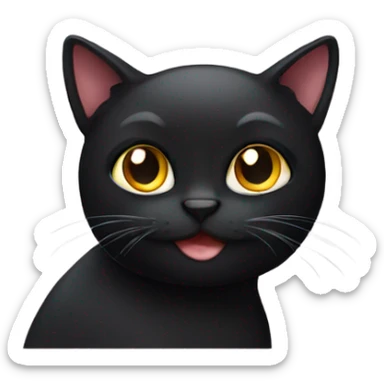 black cat sticker