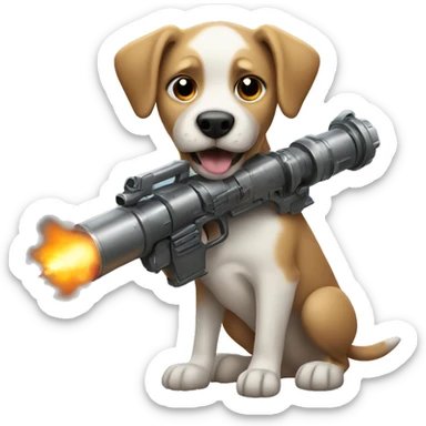 dog with minigun sticker