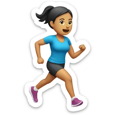 Mujer haciendo ejercicios al aire ibre sticker