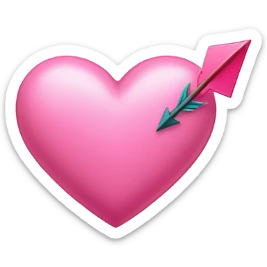Pink heart with arrow going through sticker