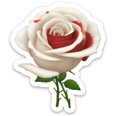 white rose blood sticker
