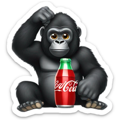 Gorilla holding coca cola bottle sticker
