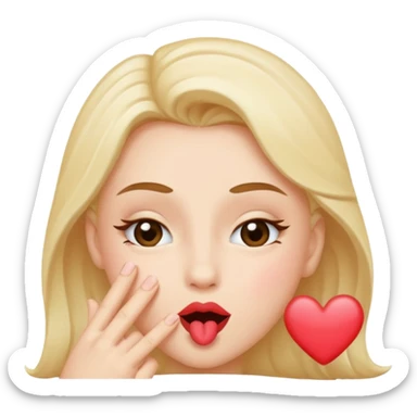 Blow kiss with wink sticker