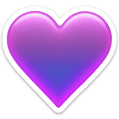 Neon glass blue mauve heart  sticker