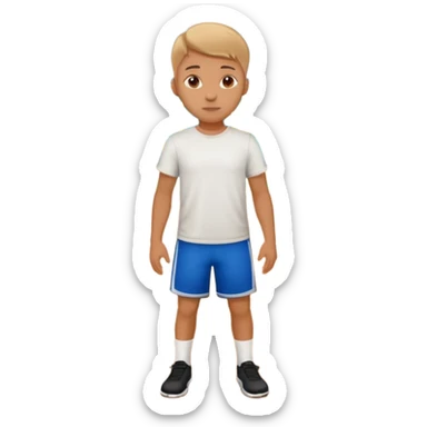 white sportsman in the playground with ball, dressed in t-shirt sticker