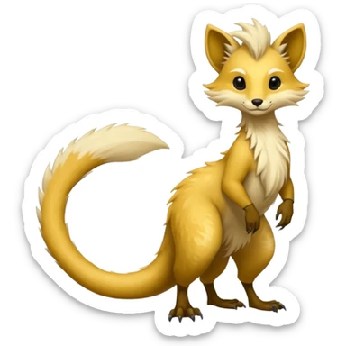 Cool furry anthropomorphic fantasy-Vernid-creature by LiLaiRa with a long tufted tail (full body) sticker